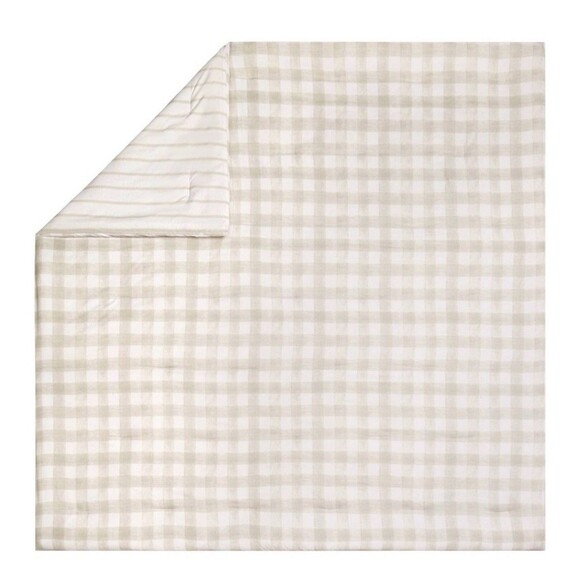 Modern Heirloom Queen Gingham Comforter Tan NEW - Picture 7 of 9